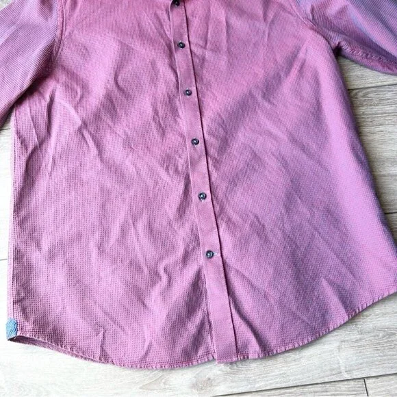 Report Collection Purple Waffle Pattern Pattern Button Down Shirt - Picture 6 of 16